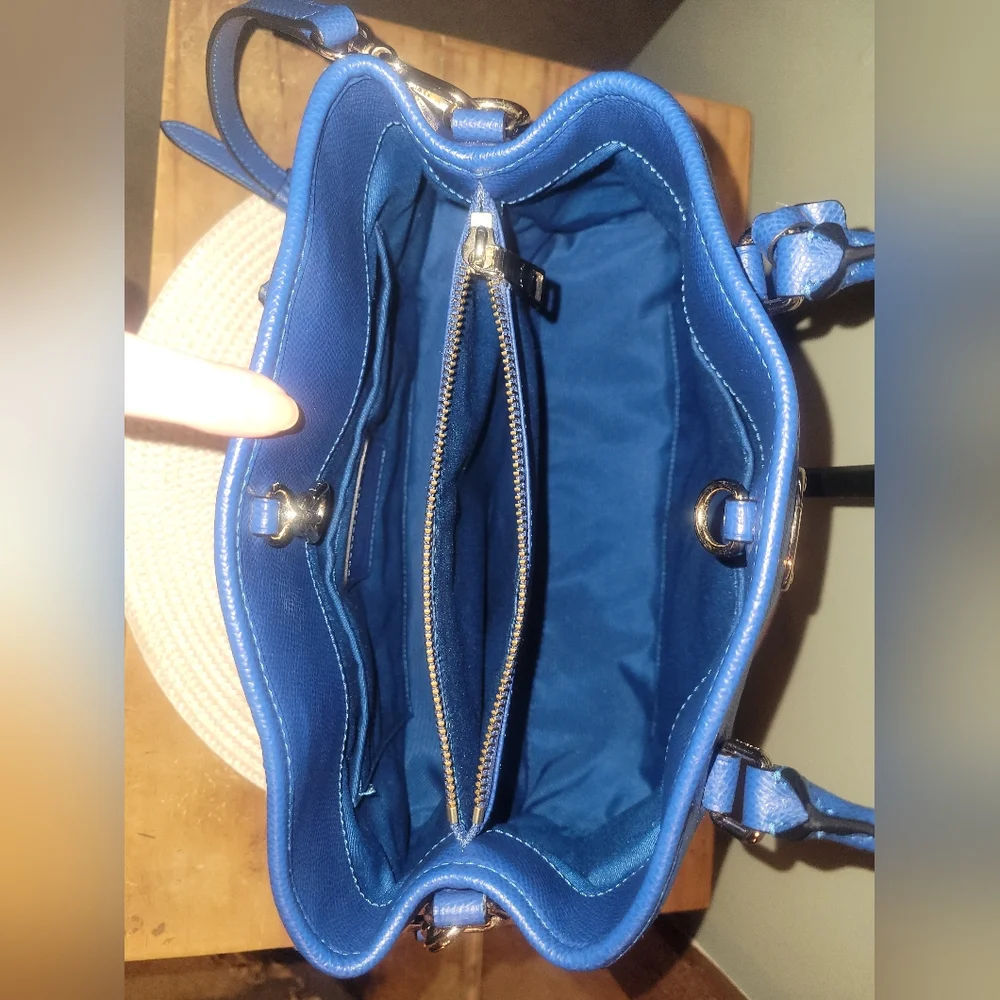 Coach Margot Carryall Royal Blue Pebbled Leather Satchel 2015 EUC - Picture 3 of 13